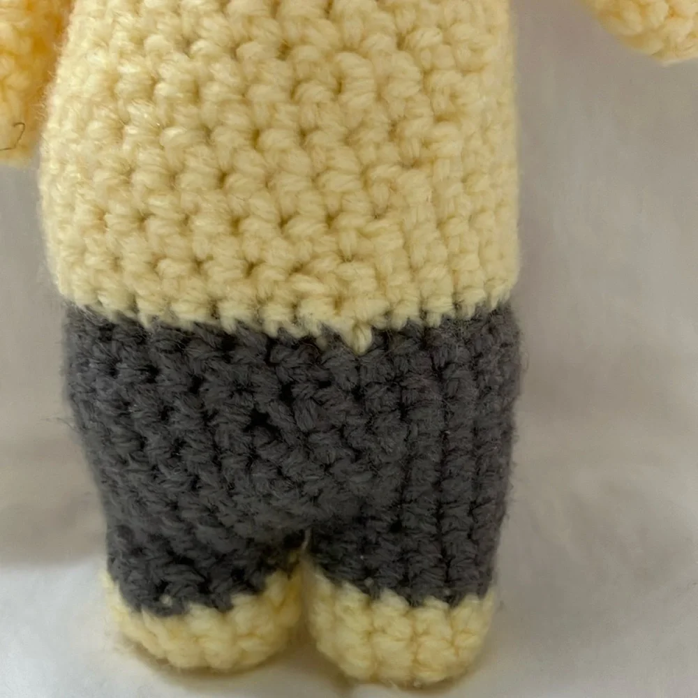 Yellow and Gray Amigurumi Stuffed Bear Toy - Picture 3 of 5